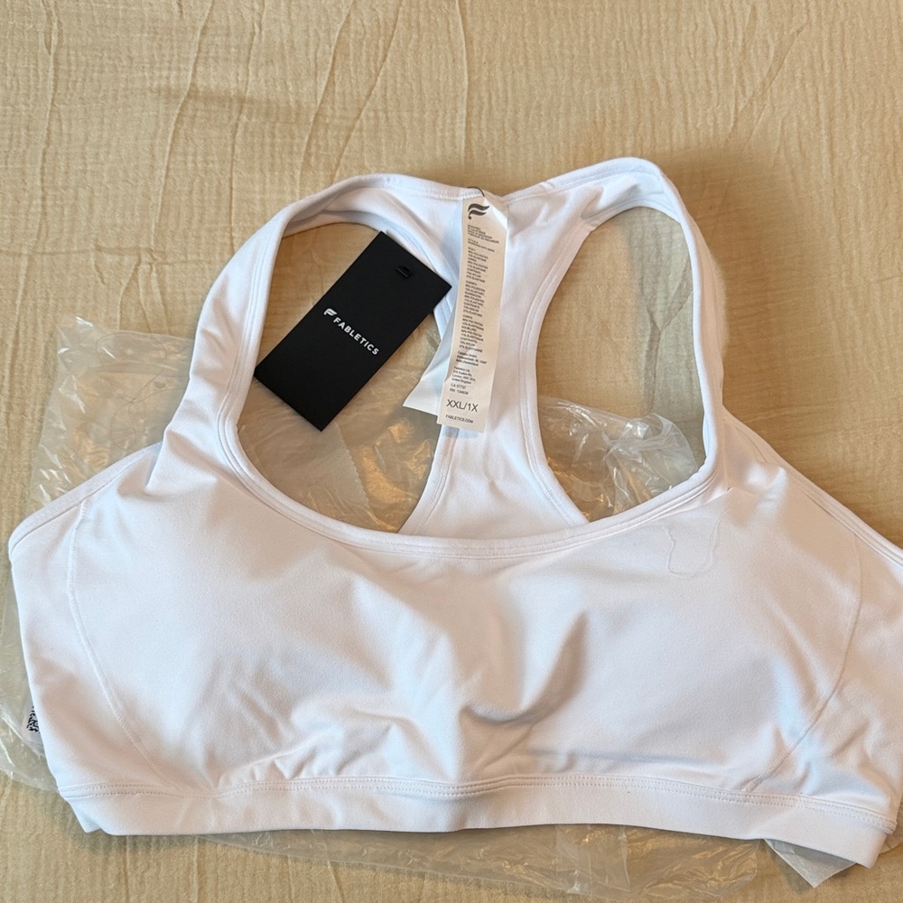 Fabletics Classic White Sports Bra